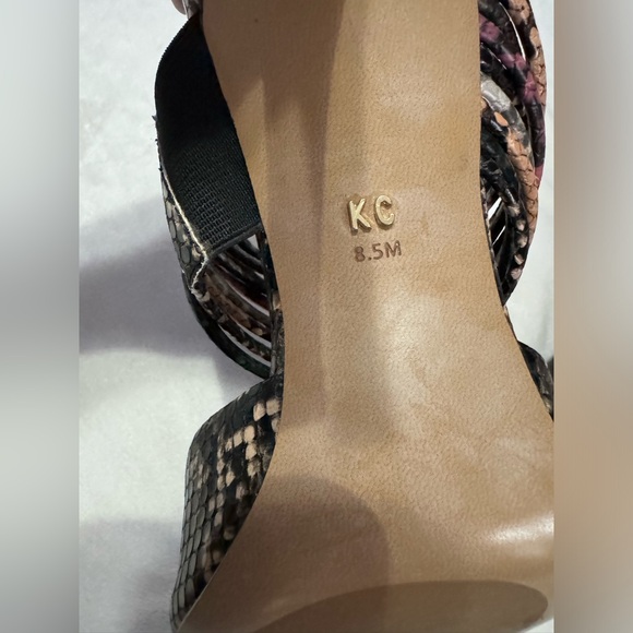 Kenneth Cole Riley 85 mule heel snakeskin embossed leather size 8.5 pointy toe - Picture 6 of 10